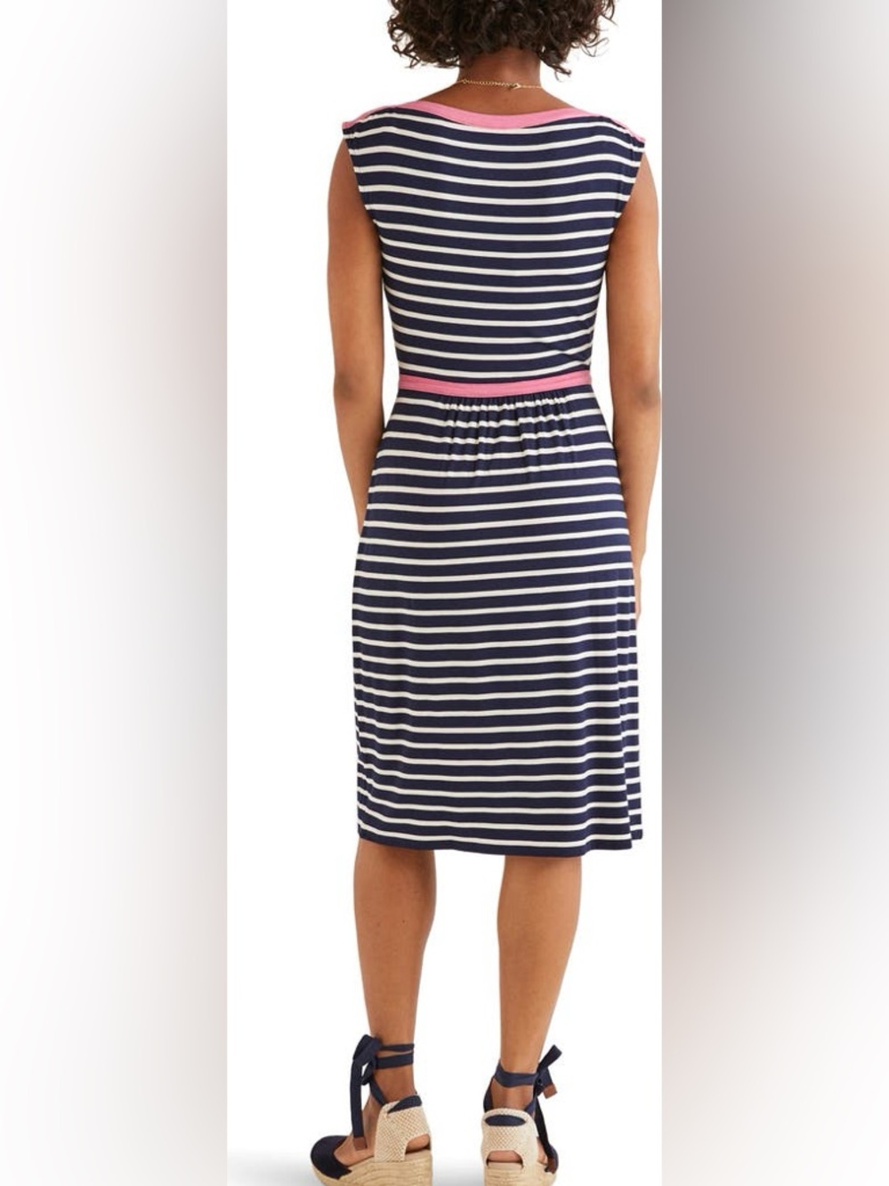 Boden Eleanor Print Jersey Striped Dress - Picture 2 of 9